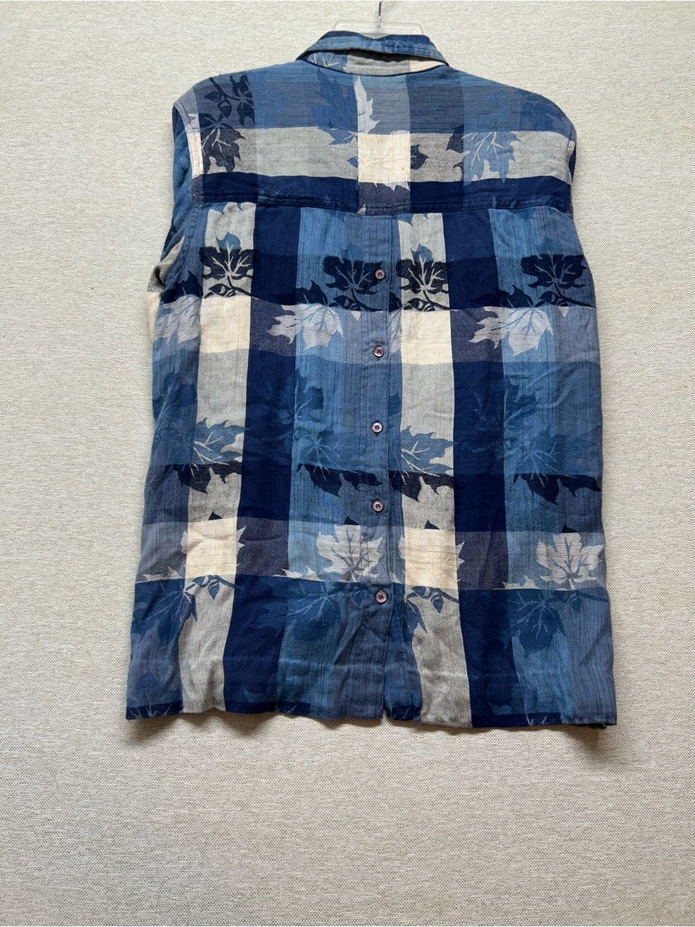Blauport Women's Blue Plaid Button-Down Shirt - Picture 3 of 7